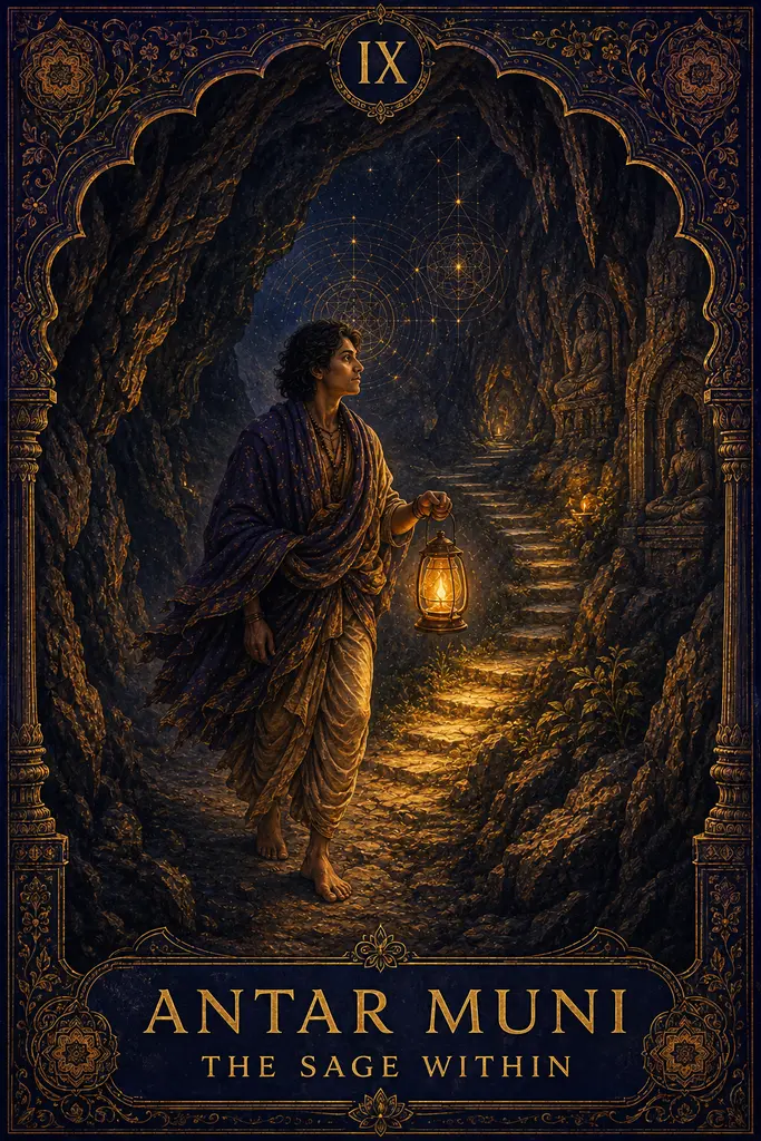 Antar Muni, The Sage Within, Maya Jyoti Tarot card artwork