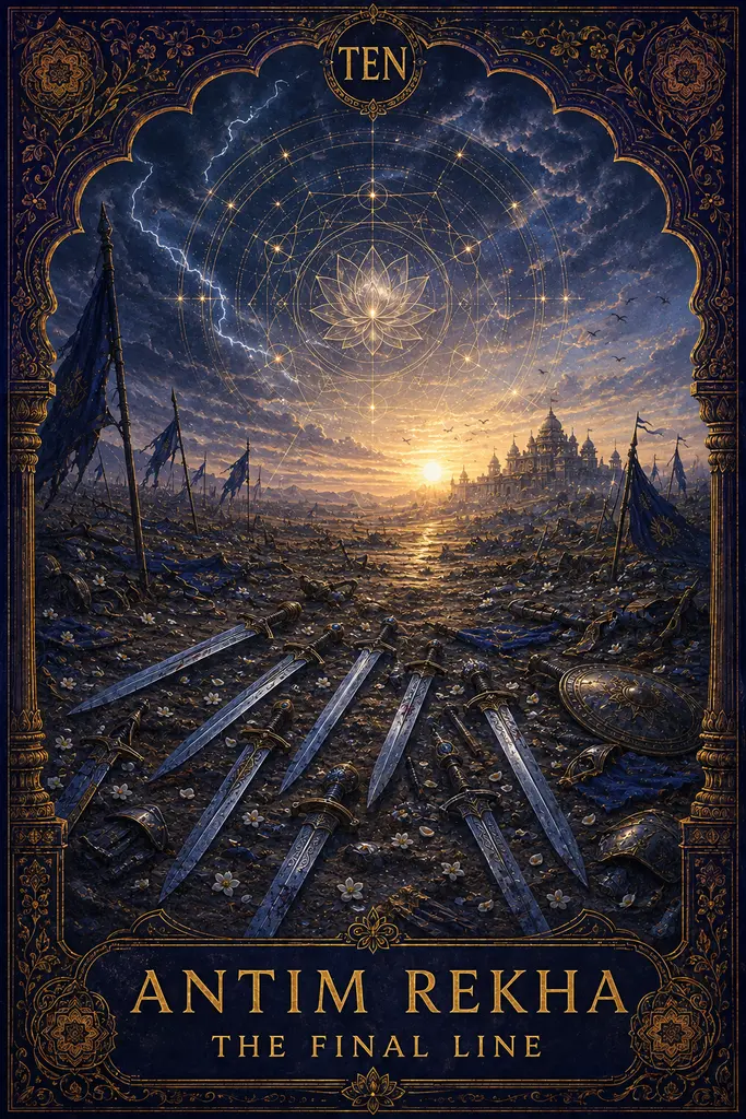 Antim Rekha, The Final Line, Maya Jyoti Tarot card artwork