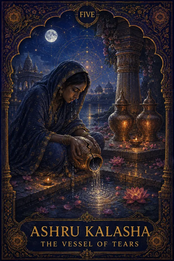 Ashru Kalasha, The Vessel of Tears, Maya Jyoti Tarot card artwork