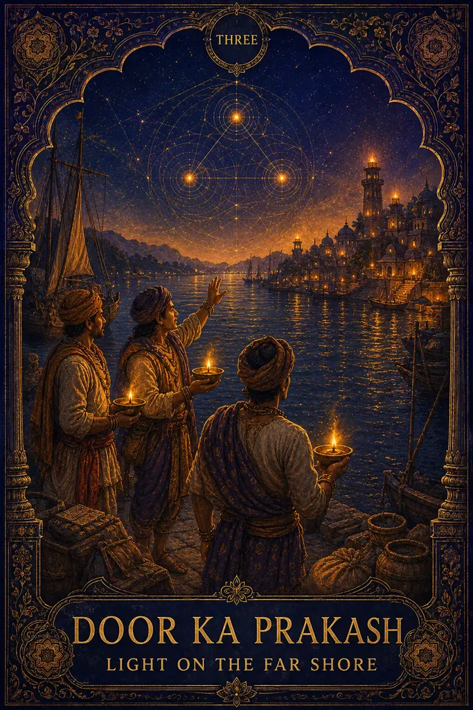 Door Ka Prakash, Light on the Far Shore, Maya Jyoti Tarot card artwork