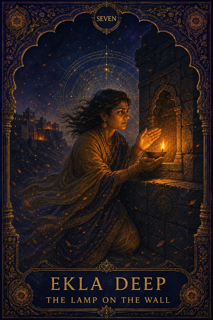 Ekla Deep, The Lamp on the Wall, Maya Jyoti Tarot card artwork