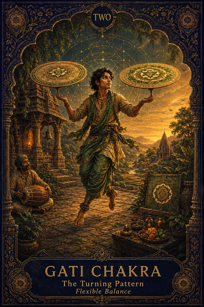 Gati Chakra, The Turning Pattern, Maya Jyoti Tarot card artwork