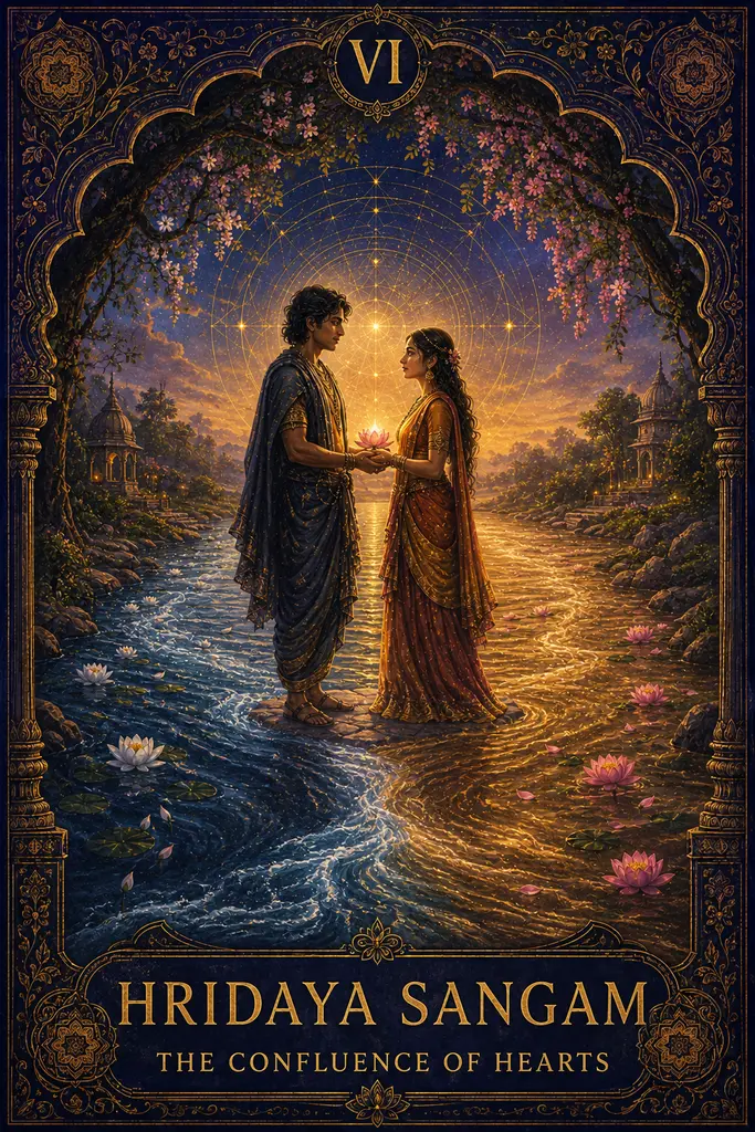 Hridaya Sangam, The Confluence of Hearts, Maya Jyoti Tarot card artwork