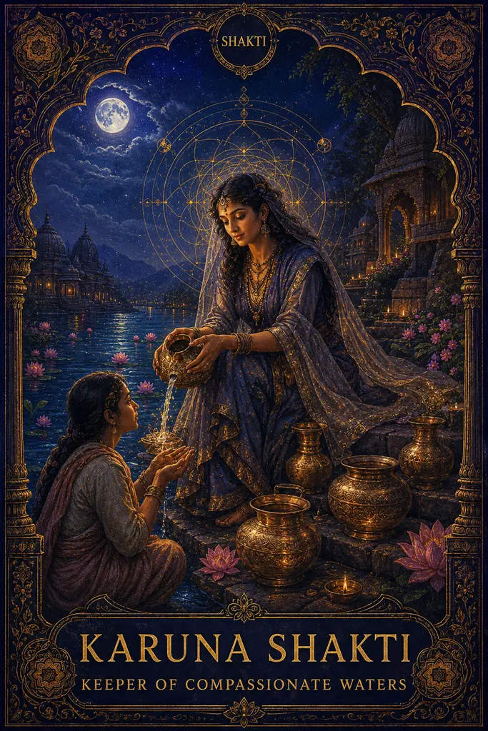 Karuna Shakti, Keeper of Compassionate Waters, Maya Jyoti Tarot card artwork