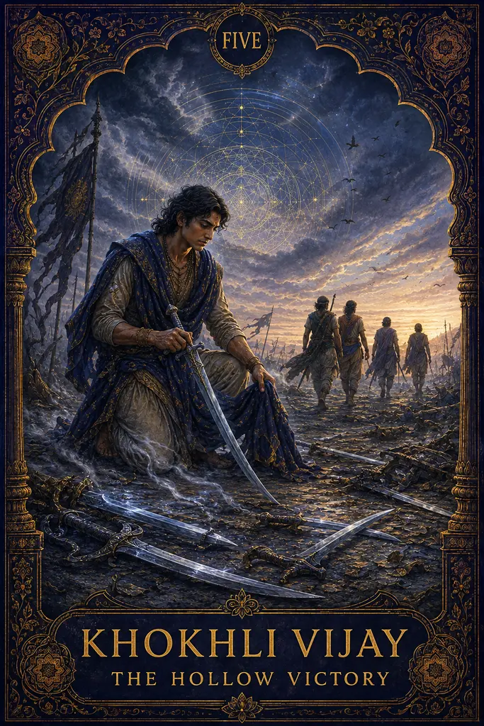 Khokhli Vijay, The Hollow Victory, Maya Jyoti Tarot card artwork