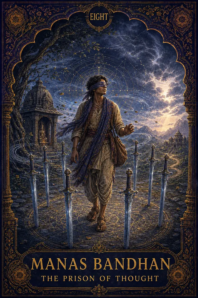 Manas Bandhan, The Prison of Thought, Maya Jyoti Tarot card artwork