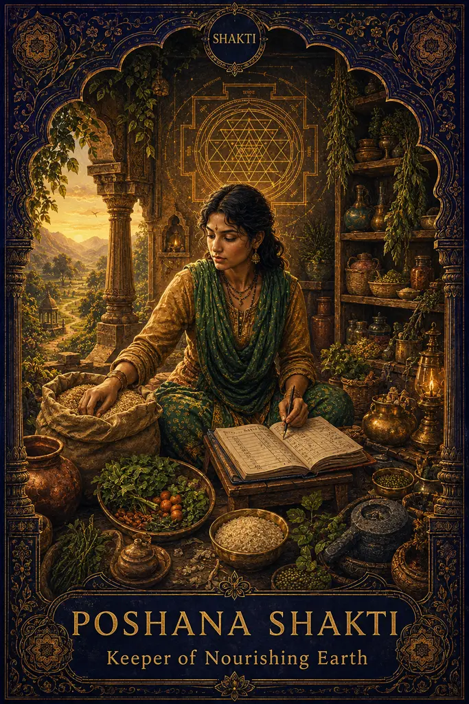 Poshana Shakti, Keeper of Nourishing Earth, Maya Jyoti Tarot card artwork