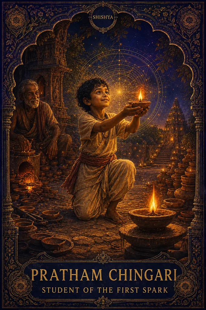Pratham Chingari, Student of the First Spark, Maya Jyoti Tarot card artwork