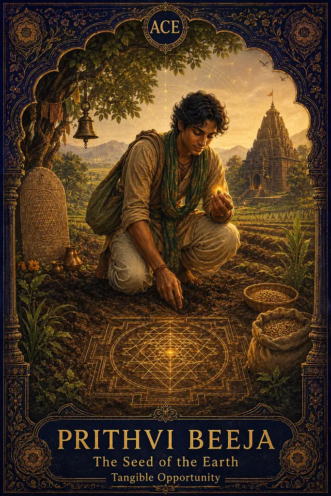 Prithvi Beeja, The Seed of the Earth, Maya Jyoti Tarot card artwork