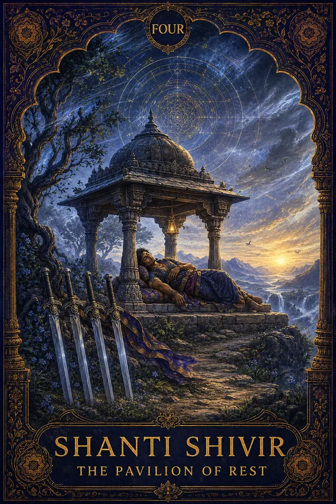 Shanti Shivir, The Pavilion of Rest, Maya Jyoti Tarot card artwork