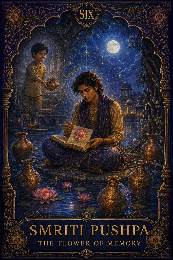 Smriti Pushpa, The Flower of Memory, Maya Jyoti Tarot card artwork