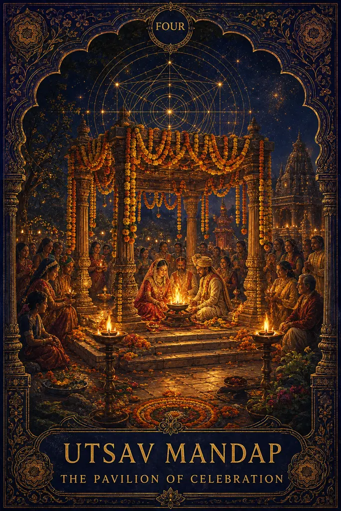 Utsav Mandap, The Pavilion of Celebration, Maya Jyoti Tarot card artwork