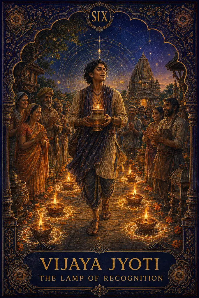 Vijaya Jyoti, The Lamp of Recognition, Maya Jyoti Tarot card artwork