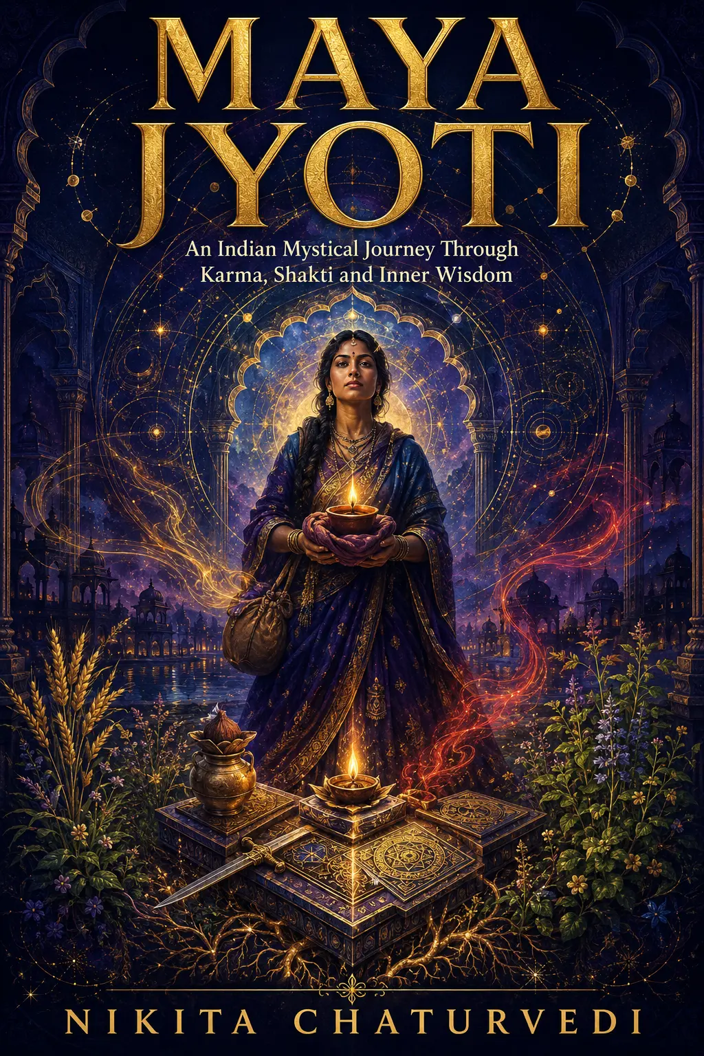 Nikita Chaturvedi’s Maya Jyoti Tarot cover artwork