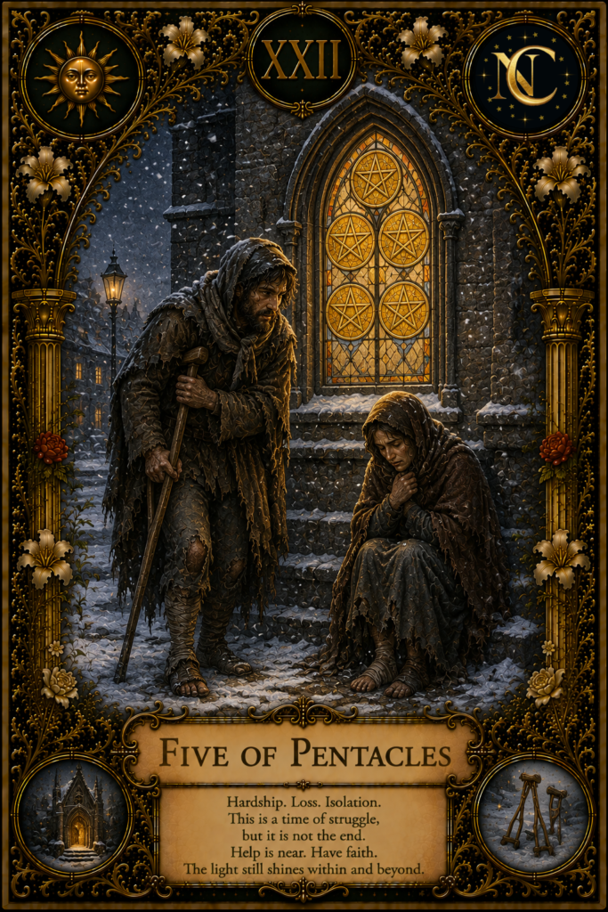 Five of Pentacles Tarot Card