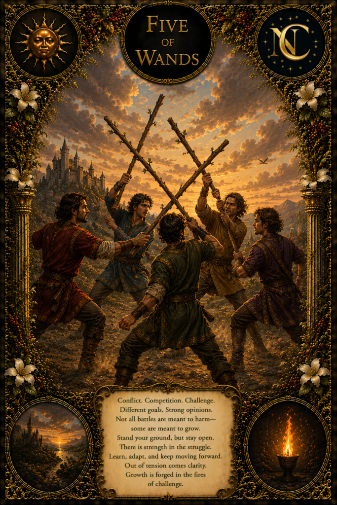 Five of Wands Tarot Card