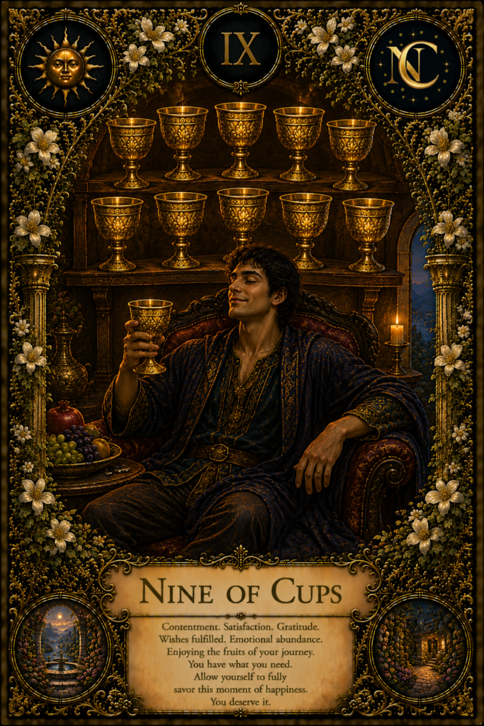 Nine of Cups Tarot Card