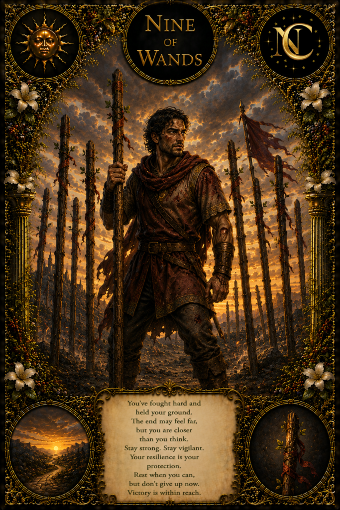 Nine of Wands Tarot Card