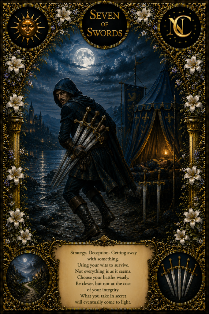 Seven of Swords Tarot Card