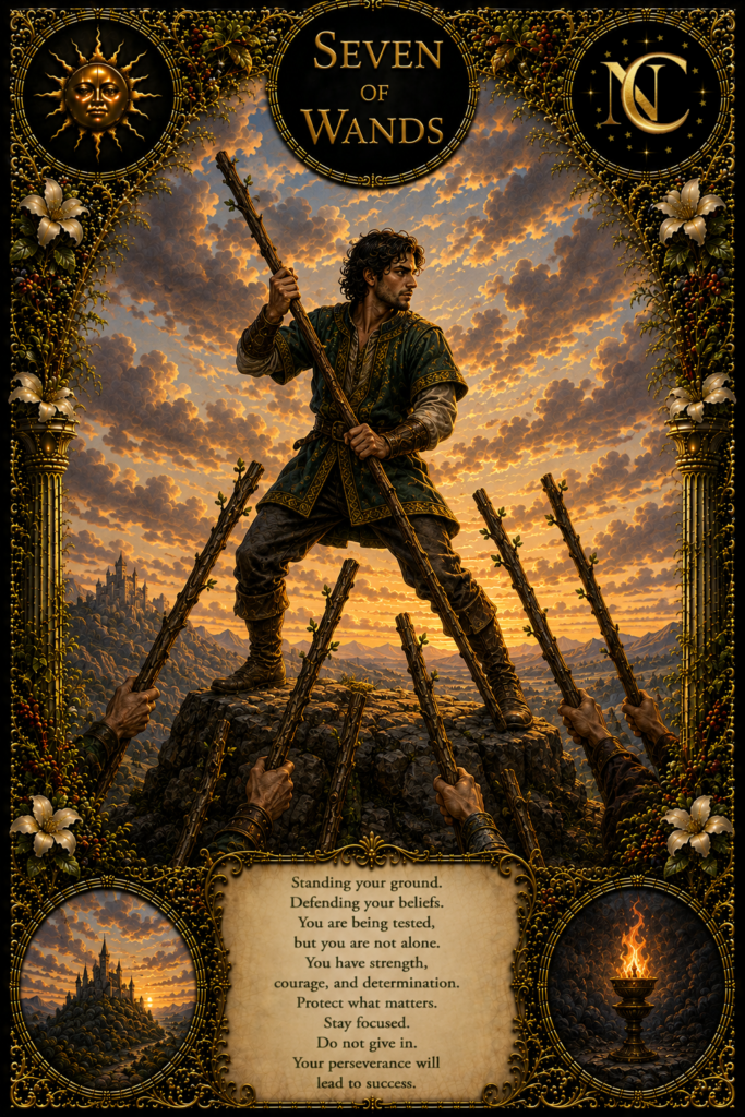 Seven of Wands Tarot Card