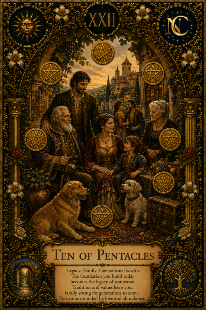 Ten of Pentacles Tarot Card