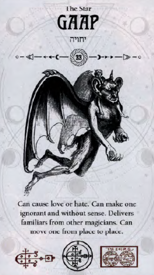Gaap Occult Tarot card