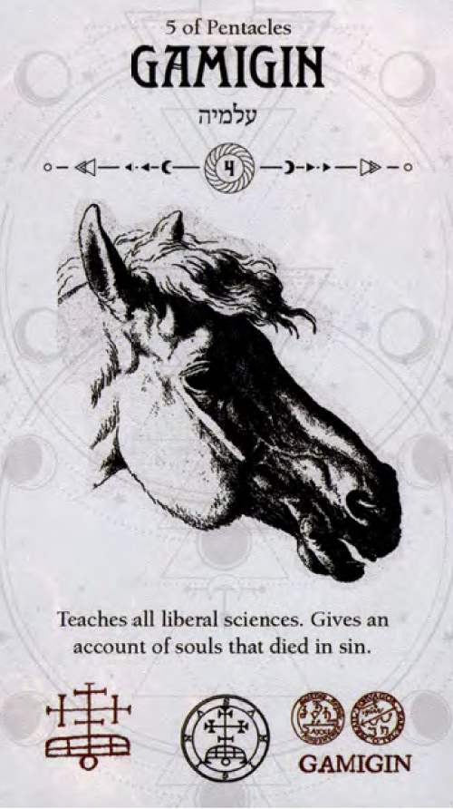 Gamigin Occult Tarot card