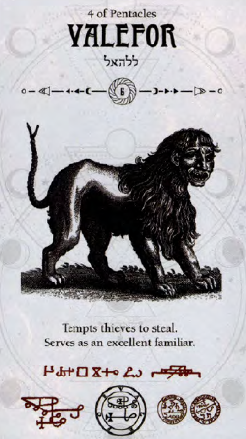 Valefor Occult Tarot card